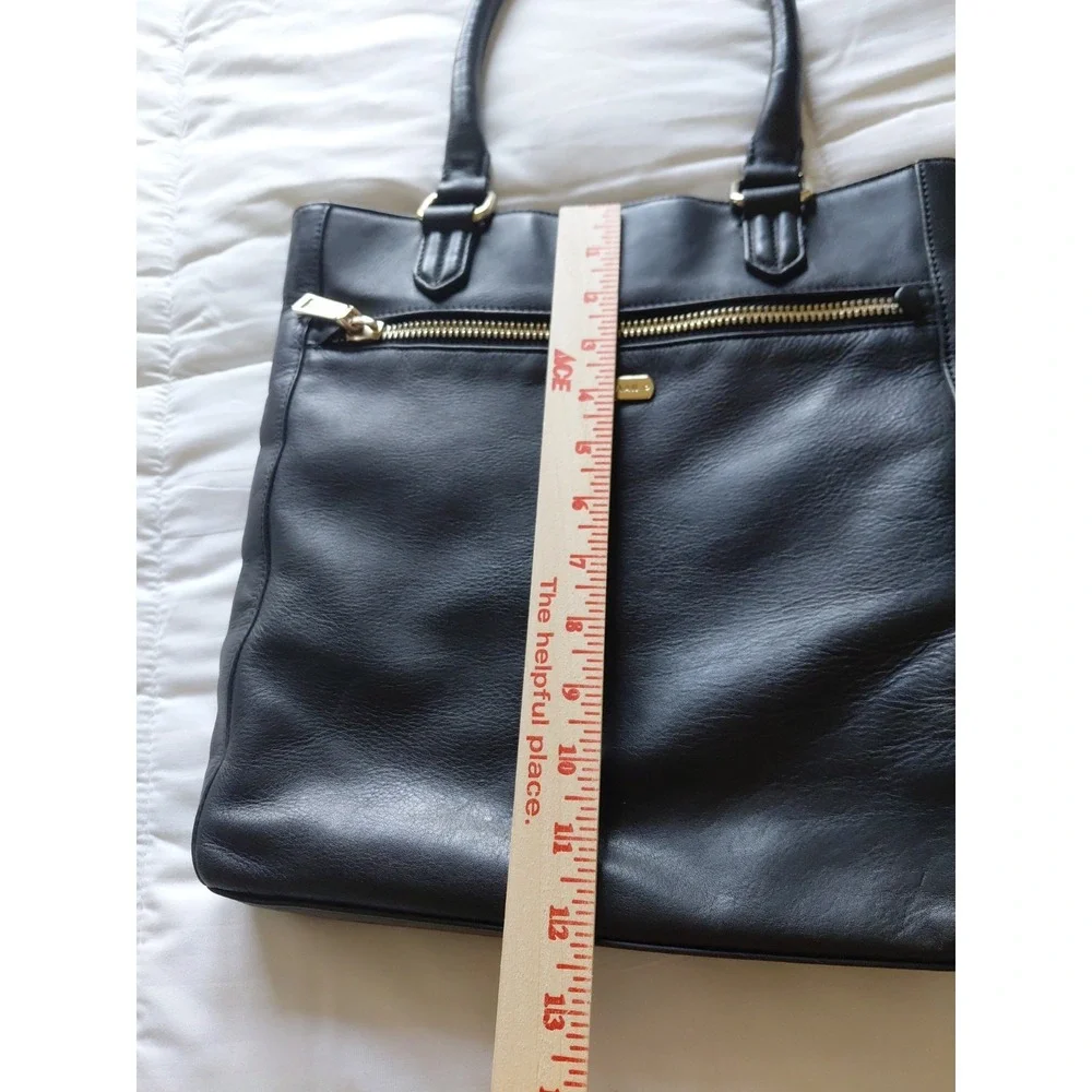 Cole Haan Black Leather Top Handle Satchel Shoulder Bag Large